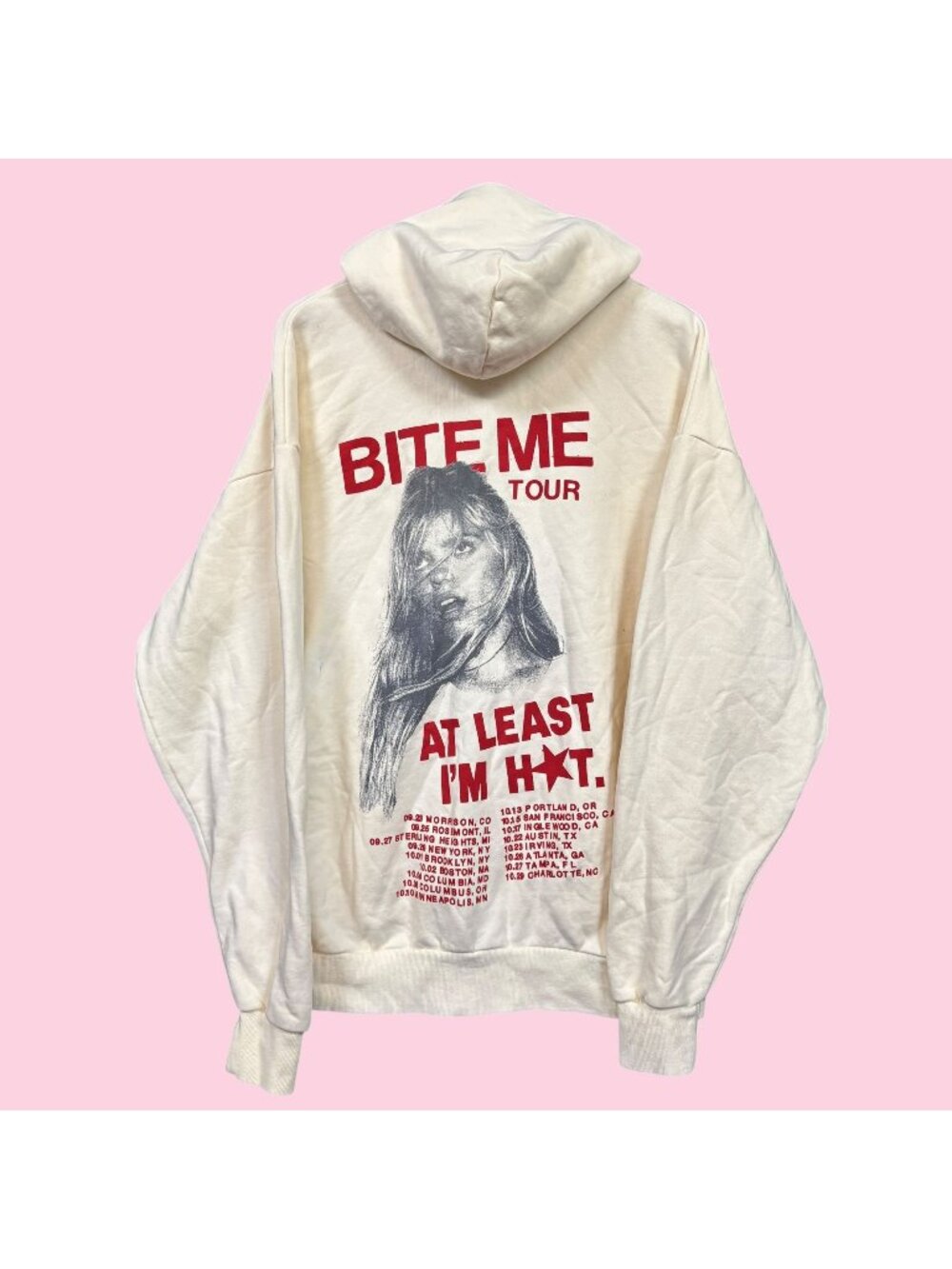 Renee Rapp Bite Me Tour At Least I'm Hot Zip-Up Hoodie XL